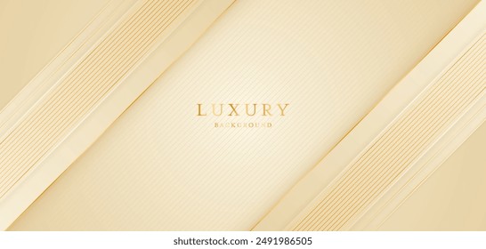 Cream background with elegant golden lines, use for template or cover. Elegant premium cream background. vector illustration	