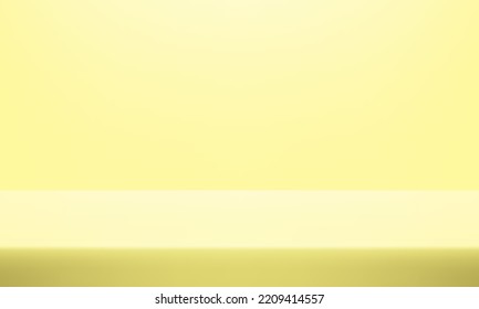 Cream background. Space for displaying products. Empty room with spotlight effect. Room in the 3d. Vector illustration.