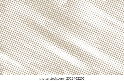 Cream and beige spotted halftone grunge seamless repeat vector pattern swatch. Circles in a mosaic grid giving the illusion of a gradient.