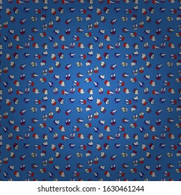 Cream. Black, blue and white color. Wrapping paper. Seamless pattern with sweet desserts. Endless pattern, black, blue and white background. Vector illustration.