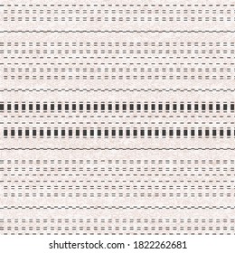Cream and black  horizontal simple coloured stripes seamless pattern Border Tribal with American Indian symbols. Hand-drawn background. African rug. Vintage background for textile, wrapper, template