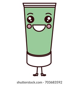 cream bottle care product kawaii character