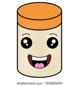 cream bottle care product kawaii character