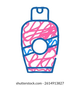 cream bottle doodle icon sketch vector. cream bottle sign. isolated symbol illustration