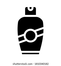 cream bottle glyph icon vector. cream bottle sign. isolated contour symbol black illustration