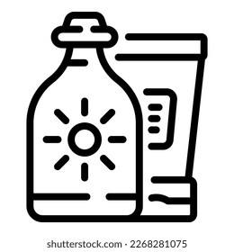 Cream bottle icon outline vector. Extreme summer. Kite board