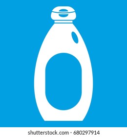 Cream bottle icon white isolated on blue background vector illustration