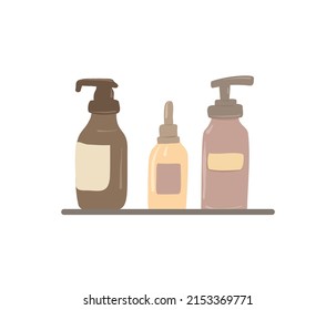 Cream bottles. Natural cosmetic. Bottles with a dispenser for cosmetics.