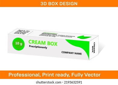 CREAM BOX PACKAGING DESIGN TEMPLATE FOR 10 g