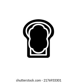 Cream Bread With Glyph Icon Illustration
