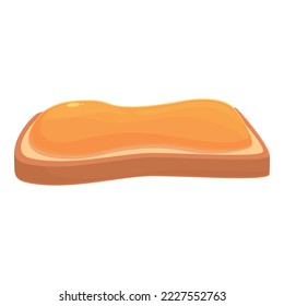 Cream bread icon cartoon vector. Peanut caramel. Natural snack
