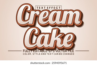 Cream cake font Text effect editable