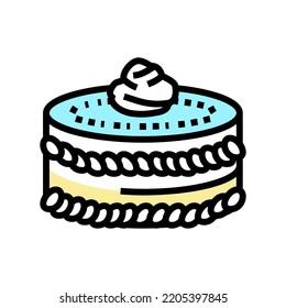 cream cake food dessert color icon vector. cream cake food dessert sign. isolated symbol illustration