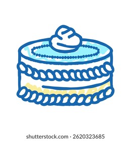 cream cake food dessert doodle icon sketch vector. cream cake food dessert sign. isolated symbol illustration
