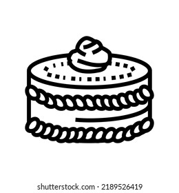 cream cake food dessert line icon vector. cream cake food dessert sign. isolated contour symbol black illustration