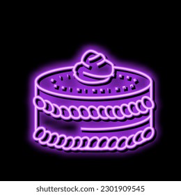 cream cake food dessert neon light sign vector. cream cake food dessert illustration