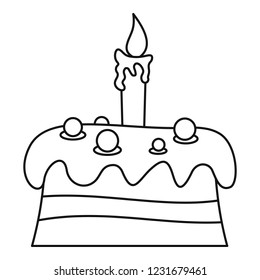 Cream cake icon. Outline cream cake vector icon for web design isolated on white background