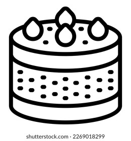 Cream cake icon outline vector. Sweet pie. Pastry cheesecake