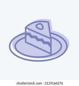 Cream Cake Icon in trendy two tone style isolated on soft blue background