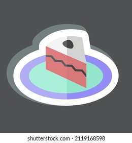 Cream Cake Sticker in trendy isolated on black background