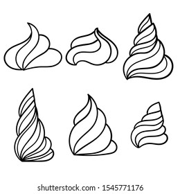 Cream for cakes. Doodle ice cream. Vector illustration.  