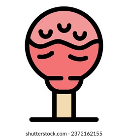 Cream candy icon outline vector. Cake pop. Art lollipop color flat