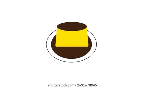 Caramelo creme sobre fundo branco