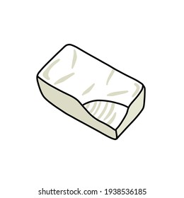 icono del doodle de queso crema, ilustración vectorial