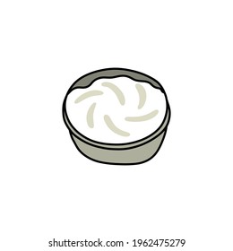 cream cheese doodle icon, vector illustration