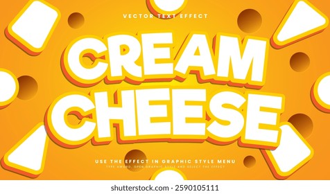 Cream Cheese editable text effect Template Suitable for Cheese style theme