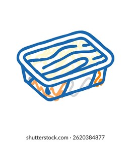 cream cheese food slice doodle icon sketch vector. cream cheese food slice sign. isolated symbol illustration