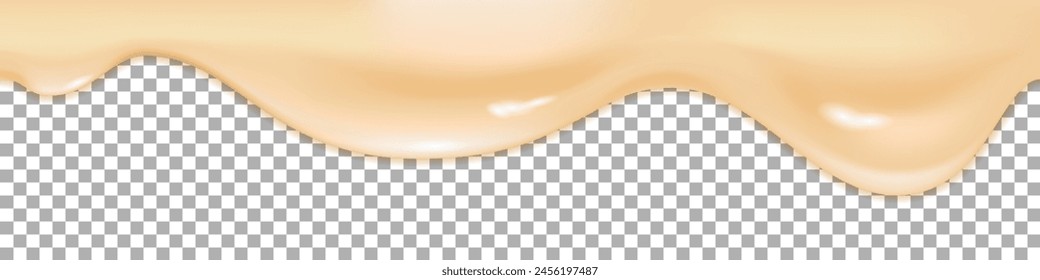 Queso crema o salpicadura de mayonesa, textura líquida derretida, derrame de goteo suave derretido. borde ondulado Abstractas, Ilustración vectorial aislada