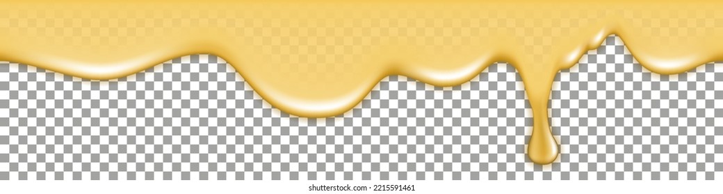 Cream cheese splash wave, liquid flowing drip spill, melted cheese smooth texture. Isolated wave swirl on transparent background. Vector illustration