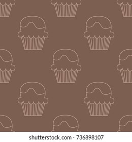 Cream choco cake seamless pattern