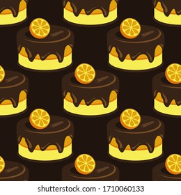Cream choco cake tasty seamless background pattern