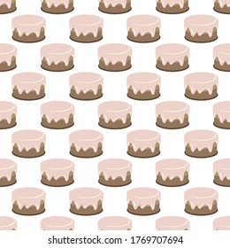 Cream choco cake tasty seamless background pattern