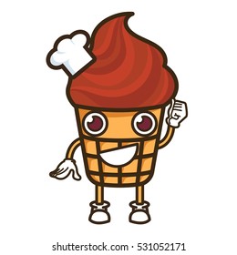 Cream Chocolate Character Vector Logo Design Element