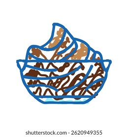 cream chocolate doodle icon sketch vector. cream chocolate sign. isolated symbol illustration