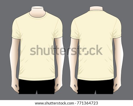 cream classic t shirt template front back stock vector royalty free t shirt template front and back