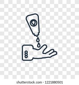 Cream cleanin concept vector linear icon isolated on transparent background, Cream cleanin concept transparency concept in outline style