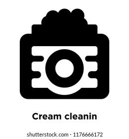Cream cleanin icon vector isolated on white background, logo concept of Cream cleanin sign on transparent background, filled black symbol