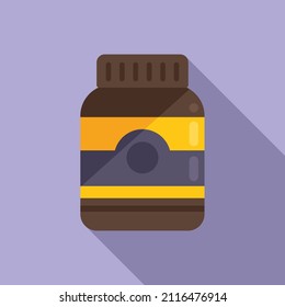 Cream cocoa icon flat vector. Chocolate paste. Candy bread