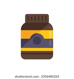 Cream cocoa icon flat vector. Chocolate paste. Candy bread isolated