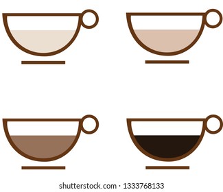 
Cream Coffee Color Palette, Coffee cup Vector