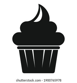 Cream coffee cupcake icon. Simple illustration of cream coffee cupcake vector icon for web design isolated on white background