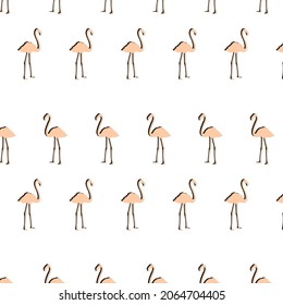 cream color flamingo patterns on white background, vector, decorative, design, fabric, clothing, napkin, covering