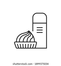 Cream color line icon. Isolated vector element. Outline pictogram for web page, mobile app, promo