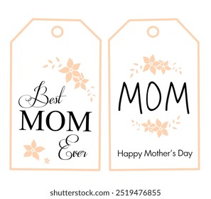 cream color mother's day hang tag