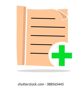 Cream colored add icon, vector
