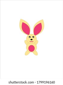 Cream colored bunny illustration design